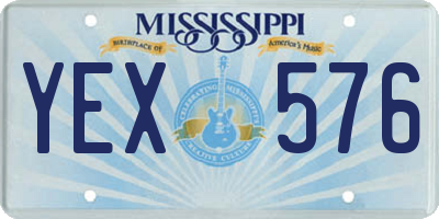 MS license plate YEX576