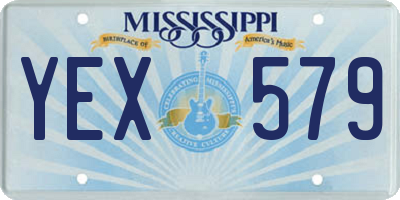 MS license plate YEX579