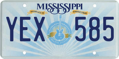 MS license plate YEX585
