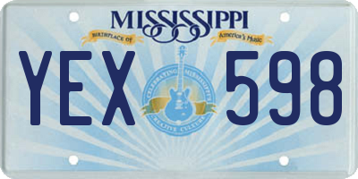 MS license plate YEX598