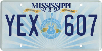 MS license plate YEX607