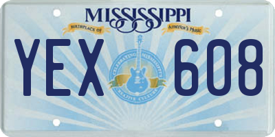 MS license plate YEX608
