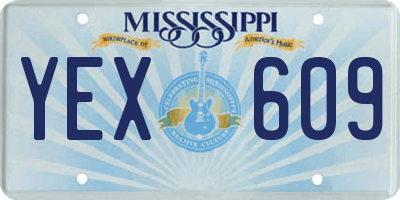 MS license plate YEX609