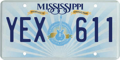 MS license plate YEX611
