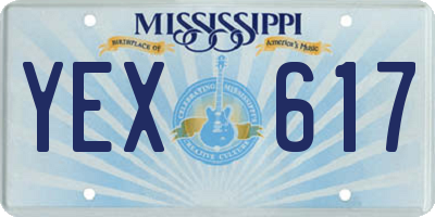 MS license plate YEX617