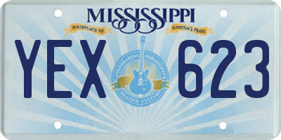 MS license plate YEX623