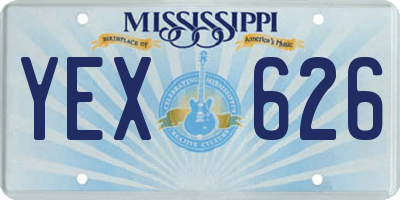 MS license plate YEX626