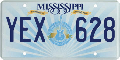 MS license plate YEX628