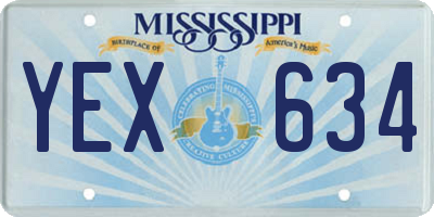 MS license plate YEX634