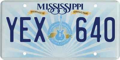 MS license plate YEX640