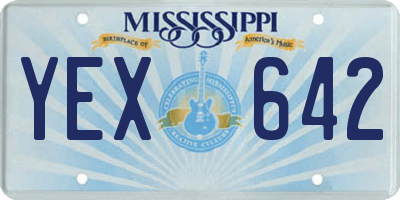 MS license plate YEX642