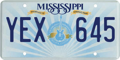 MS license plate YEX645