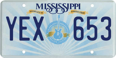 MS license plate YEX653