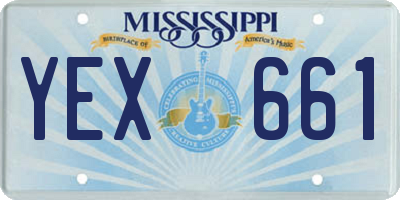 MS license plate YEX661