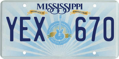 MS license plate YEX670