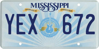 MS license plate YEX672