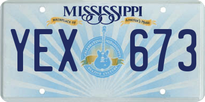 MS license plate YEX673