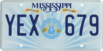 MS license plate YEX679