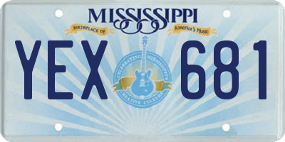 MS license plate YEX681