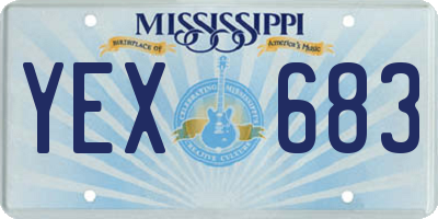 MS license plate YEX683