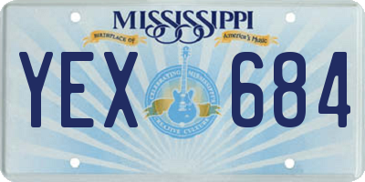 MS license plate YEX684