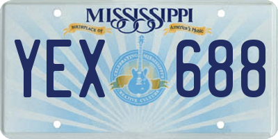 MS license plate YEX688