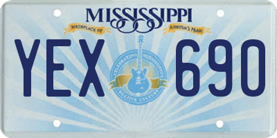 MS license plate YEX690
