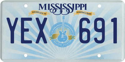MS license plate YEX691