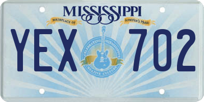 MS license plate YEX702