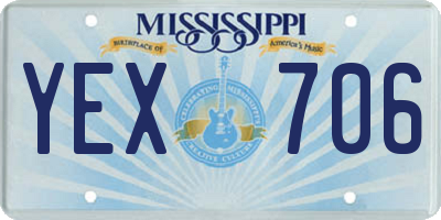 MS license plate YEX706