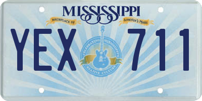 MS license plate YEX711