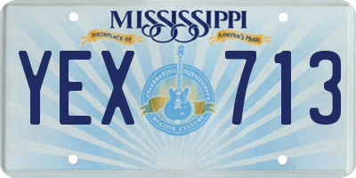 MS license plate YEX713