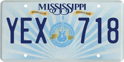 MS license plate YEX718