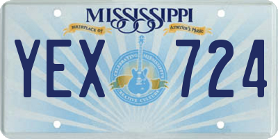 MS license plate YEX724