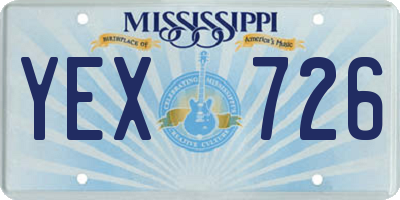 MS license plate YEX726