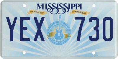 MS license plate YEX730