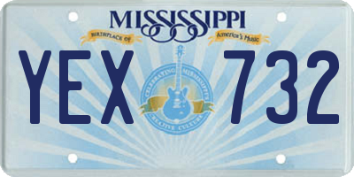 MS license plate YEX732