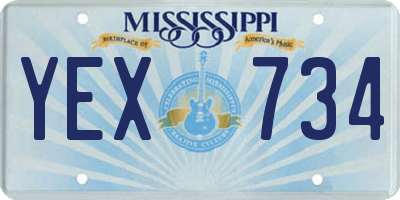 MS license plate YEX734