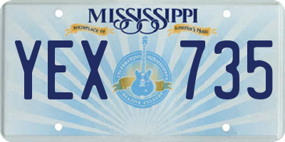 MS license plate YEX735