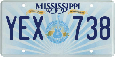 MS license plate YEX738