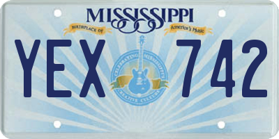 MS license plate YEX742
