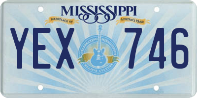 MS license plate YEX746