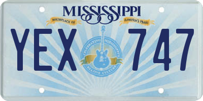 MS license plate YEX747