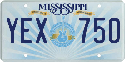 MS license plate YEX750