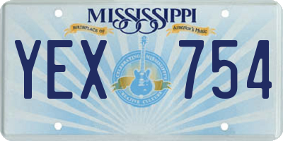 MS license plate YEX754