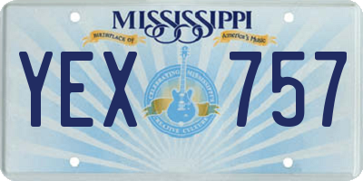 MS license plate YEX757