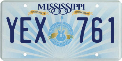 MS license plate YEX761