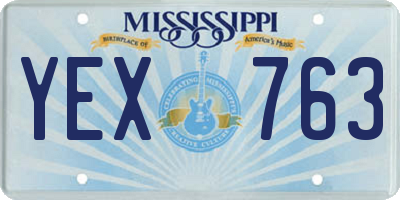 MS license plate YEX763