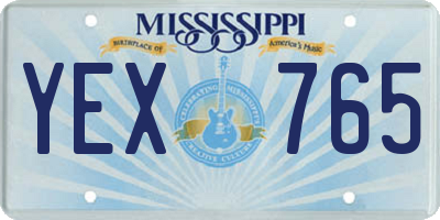 MS license plate YEX765