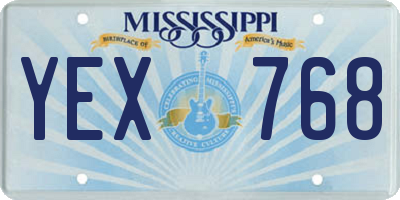 MS license plate YEX768